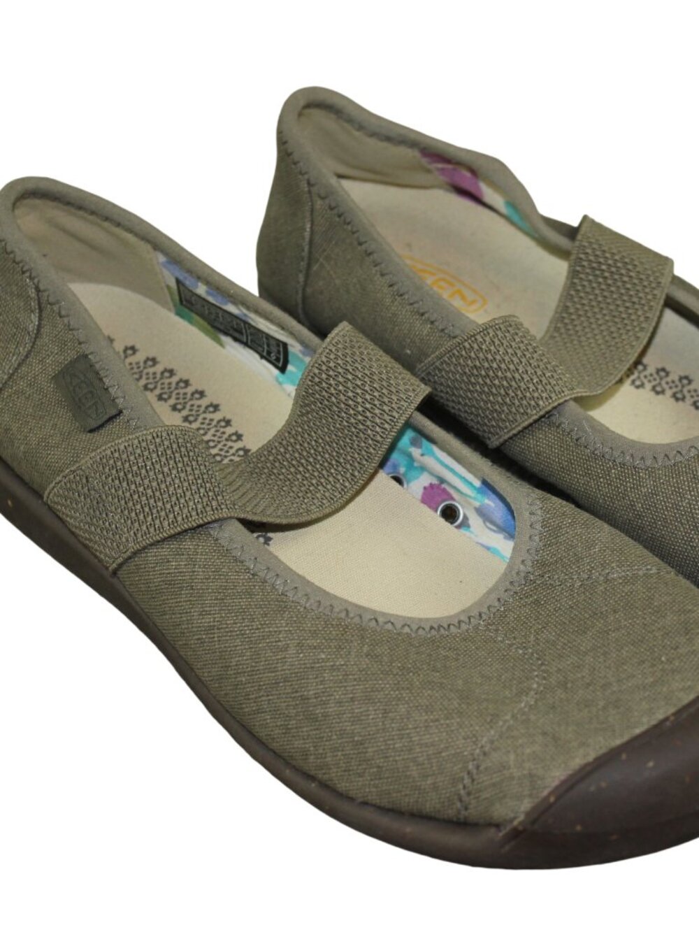 Keen Sienna Mary Jane Canvas Brown Casual Comfort Shoes Womens Size 10.5 EUC